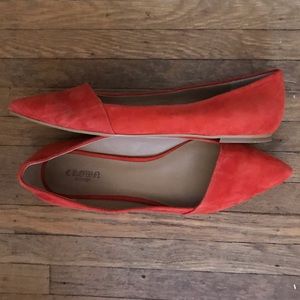 Orange Suede Flats
